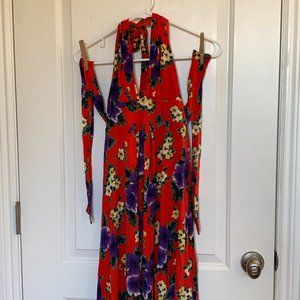 FREE PEOPLE Red Floral Dress